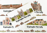 GIFT PACK - Washington University Architectural Watercolors - 5x7 Flat Cards
