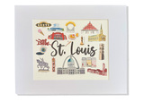 5x7 St. Louis Print on Watercolor Paper and Matted