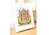 University of Alabama Clark Hall Watercolor Illustration – 8x10 Art Print in 11x14 Mat with Signature