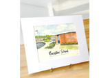 Barstow School Illustration – 8x10 Art Print in 11x14 White Mat with Signature