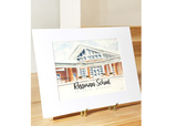 Rossman School Illustration – 8x10 Art Print in 11x14 White Mat with Signature