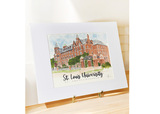 St. Louis University (SLU) Watercolor Illustration – 8x10 Art Print in 11x14 Mat with Signature