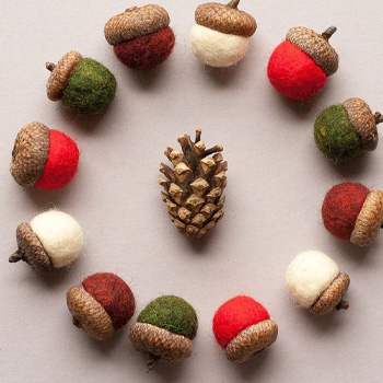 Beginner Holiday Felted Acorn Class- Wet Felting