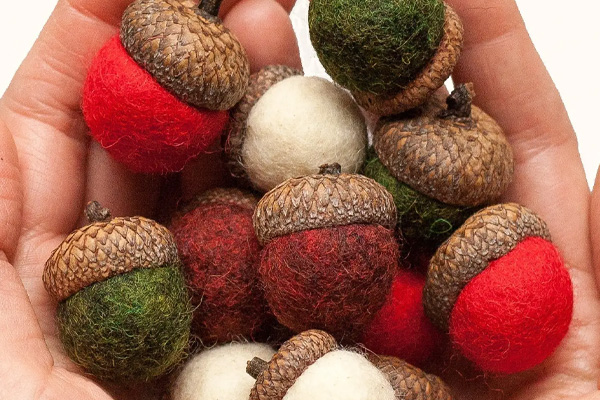 Beginner Holiday Felted Acorn Class- Wet Felting