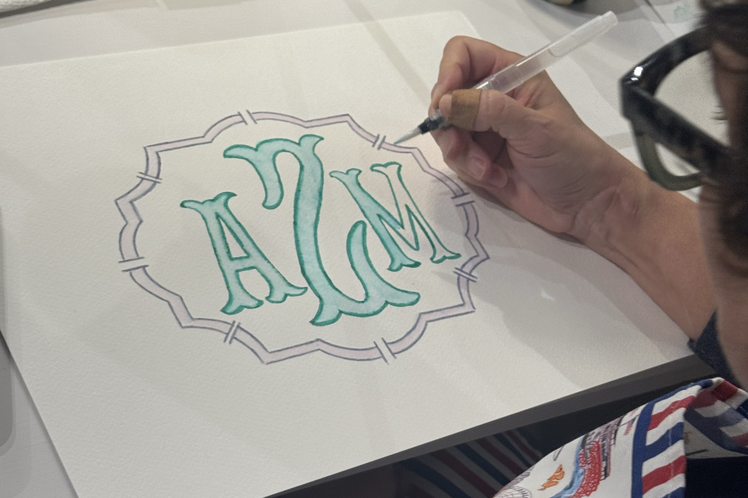 Watercolor Markers and Monograms Classs