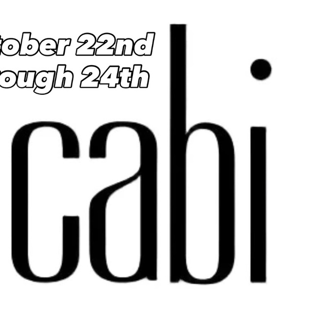Get ready because CABI clothing is coming THIS WEEK! join us Thursday, October 22nd - Saturday, October 24th when the...